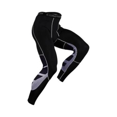 Imagem de Calças De Compressão Masculinas Para Corrida, Elásticas, Esportivas, P