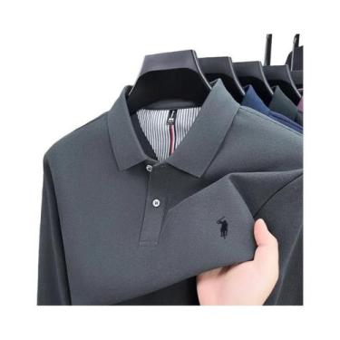 Imagem de Camisa POLO De Algodão Masculina Para Outono E Inverno, Manga Longa, M