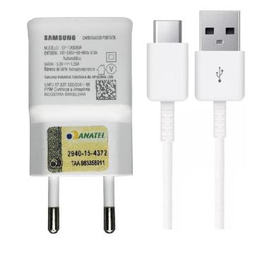 Imagem de Carregador Samsung Ultra Rapido Galaxy A12 A20 A30 A50 com Cabo Type-C