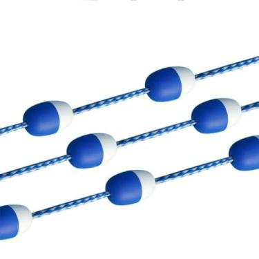 Imagem de Divisor de segurança para piscina linha de pista de natação com bóias flutuantes em dois tons - 9,1 m 18,3 m 30,5 m 39,6 m 48,8 m 60 m - Corda de linha de demarcação de bóia - Ganchos pré-montados