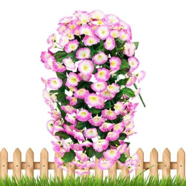Imagem de Flores artificiais Morning Glory – Glória da manhã falsa, suprimentos para pássaros de quintal para pátio, varandas, gazebo, parede frontal, e pátio