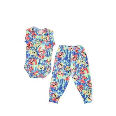 Imagem de Conjunto malha termica Menino,menina manga longa, pijama roupa infantil em soft Petenatti, ideal para o inverno, confortável e aconchegante, TAM. RN a GG