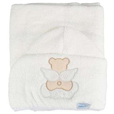 Imagem de Toalha de Banho Baby Joy Super Seca com Capuz Bordado 70x90 cm – Anjinho Branco