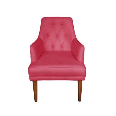 Imagem de Cadeira Poltrona Decorativa Paris Sala De Jantar Recepção Retro Com Braça Suede Rosa Pink Lar Móveis E Decoração