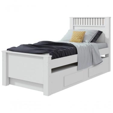 Imagem de Cama Solteiro Bibox 2 Gavetas Athenas Branco