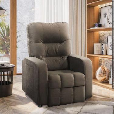 Imagem de Poltrona Reclinavel Do Papai Maldivas Tecido Suede Chocolate - Star Co