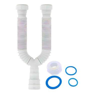 Imagem de Sifão Duplo Inteligente Branco Com Porca Luconi Tanque Pia, Branco