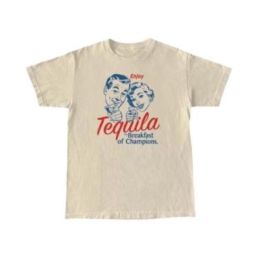 Imagem de Camiseta Feminina Retrô Engraçada - Aproveite Tequila - Estampa Vintag