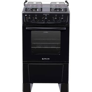 Imagem de Fogão 4 Bocas Atlas Mônaco Plus Preto Com Mesa Inox - Bivolt