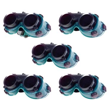 Imagem de Oculos De Solda Kit 5 Uni EPI Mascara De Protecao Articulavel Equipamento Profissional Dupla Lente Soldador Com Filtro