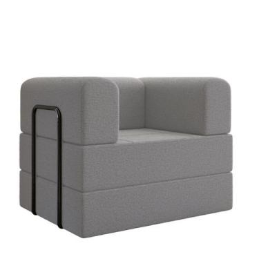 Imagem de Poltrona Decorativa Joana Modular Sala Linho Para Sala Cor:Linho Bege 