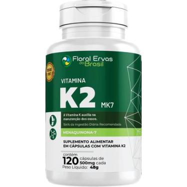 Imagem de Vitamina K2 MK 7 120 Cápsulas 500 mg Floral Ervas Suplemento vitamínic