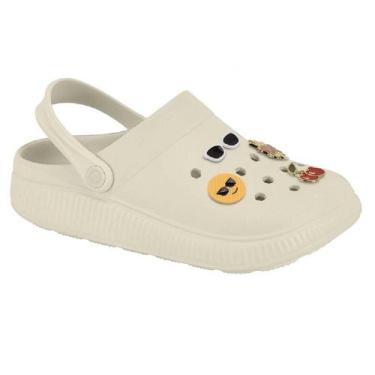 Imagem de Sandalia babuche moleca enfeite ref 5832.101.30598 feminino, 35, Branc