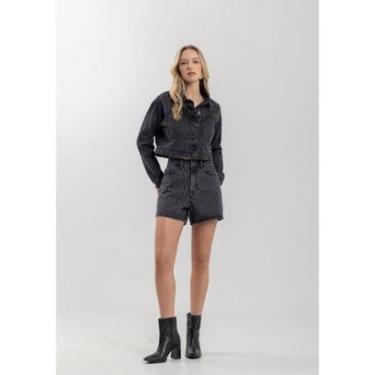 Imagem de Short Mom Jeans Com Cintura Alta E Aplicações De Strass-Feminino