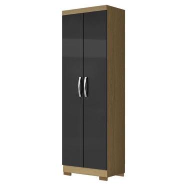 Imagem de Armário Multiuso 2 Portas New 2000192 Atacama Grafite Com Pés Bronze- Aramóveis