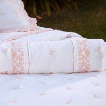 Imagem de Rolo Decorativo Rivieri Com Refil 2 Peças Percal 400 Fios 100% Algodão - Branco