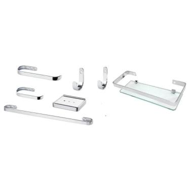 Imagem de Suporte Kit De Acessório Para Banheiro 7 Peças