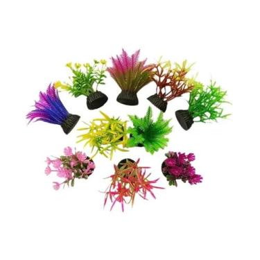 Imagem de Plantas Artificiais Vibrantes De Algas Marinhas Para Aquário, 10 Peças