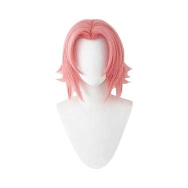 Imagem de Peruca Curta Rosa De Anime Haruno Sakura, Cabelo Sintético Resistente 