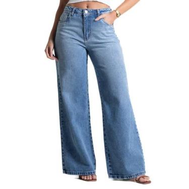 Imagem de Calça Jeans Sawary Wide Leg - 281580 - Azul médio 40, Azul, 40