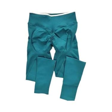 Imagem de Leggings Femininas De Cintura Alta Sem Costura Com Efeito Levanta Bumb