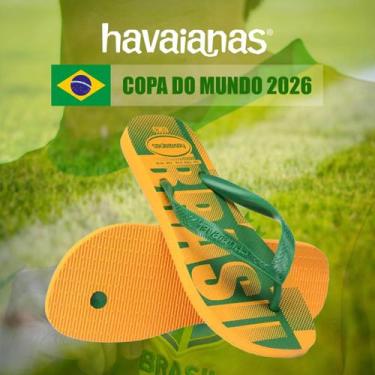 Imagem de Chinelo Havaianas Vai Brasil Original Edição Limitada Copa Cor:Amarelo