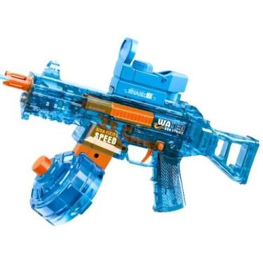 Imagem de Arma de Agua Elétrica UMP45 Com Mira Silenciador Led Bateria - Chemate