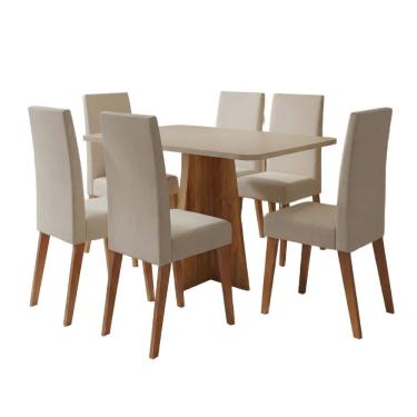 Imagem de Conjunto Sala de Jantar Mesa 1,60m Moove 6 Cadeiras Veludo Milano Viero