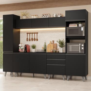 Imagem de Armário De Cozinha Completa 280 Cm Preto Nice Madesa 01 Preto