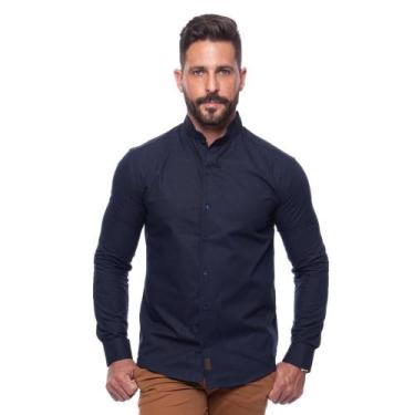Imagem de Camisa Masculina Linho Manga Longa Gola Padre Lisa Casual - Teodoro, G