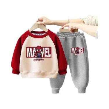 Imagem de Conjuntos De Moletom Infantil Marvel Para Meninos E Meninas, Pullover 