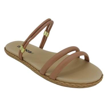 Imagem de Sandália Rasteira Tiras 5452130 - Feminino - Moleca, Nude, 36