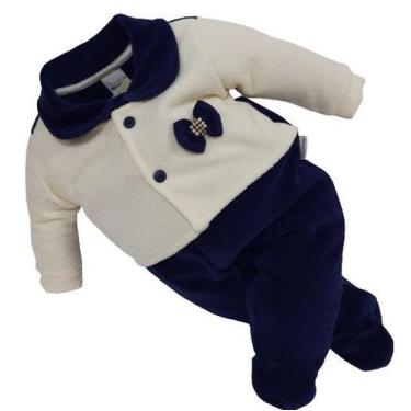 Imagem de Macacão Longo Plush Bebê Menina Luxo Inverno Enxoval 2793 - CHUQUINHA 