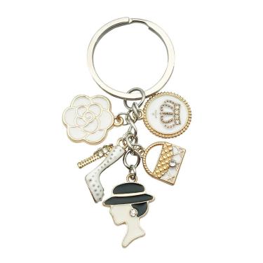 Imagem de Chaveiro Chaveiro Charm Fashion White Enamel Lady