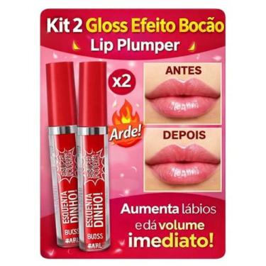 Imagem de Kit 2 Gloss Efeito Bocão Lip Plumper Aumenta Lábios Volume Imediato Es
