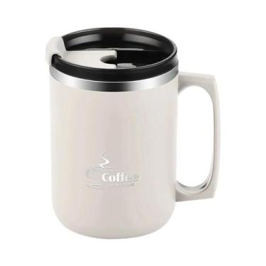 Imagem de Caneca Térmica De Aço Inoxidável Com Dupla Parede De 450ML, Com Tampa 