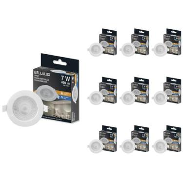 Imagem de 7 Spot Led Redondo 7w Biv 6500k Bellalux 127/220v