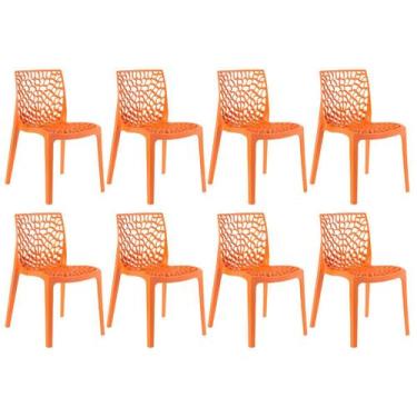 Imagem de Laraz Home Decor, Kit 8 Cadeiras Gruvyer - Laranja