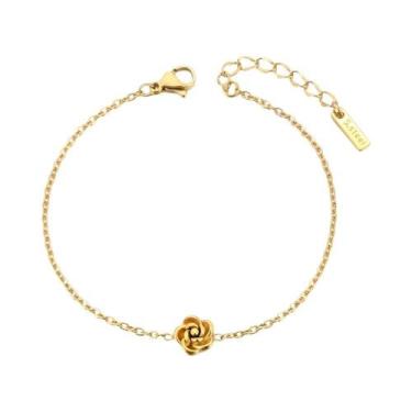 Imagem de Colar Com Pingente De Rosa Banhado a Ouro Para Mulheres, Joia De Flor 