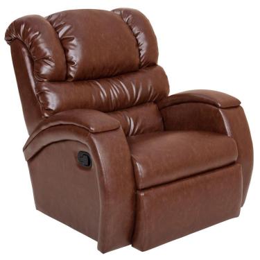 Imagem de Poltrona Do Papai Reclinável Giratória Balanço Zero Wall Biorne F05 Couro Sintético Caramelo Lyam Decor