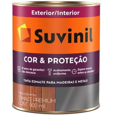 Imagem de Tinta Esmalte Sintético Cor e Proteção Brilhante para Madeira e Metal 900ml Marrom Conhaque - 53381585 - SUVINIL