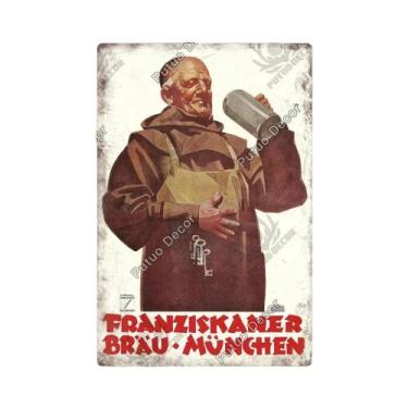 Imagem de Placa De Metal Vintage Da Marca De Cerveja Alemã Putuo Para Decoração 