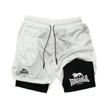 Imagem de Shorts De Corrida Masculinos 2 Em 1 Para Academia Com Compressão, Bols