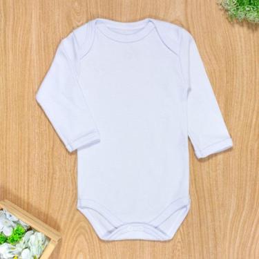 Imagem de Body longo branco em suedine para bebê - Era Uma Vez, Branco, 6-9M