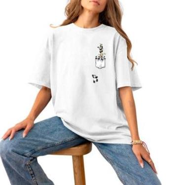 Imagem de Blusa Feminina Plus Size T-Shirt Basica Estampa Premium Confortável Casual Estilosa Pandinhas Bambu-Feminino