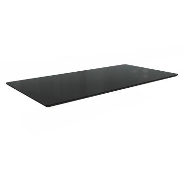 Imagem de Tampo Mesa Sala de Jantar Ta59 em MDF e Vidro 200cm Preto Fosco Retangular com Vidro Kappesberg