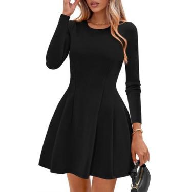 Imagem de Vestido PRETTYGARDEN 2025 Outono Manga Longa Mini Preto G
