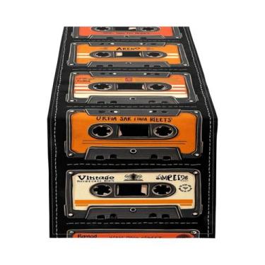 Imagem de Caminho De Mesa Com Tema Musical Retrô Para Festas Dos Anos 80 E 90, A