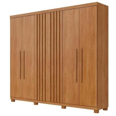 Imagem de Guarda Roupa Millano Ripado 6 Portas 3 Gavetas Cinamomo MDP - BENETIL 