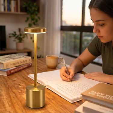 Imagem de Luminária LED Mesa Recarregável Sem Fio 3 Tons Luz Toque Dimerizável I